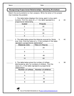Proportional Tables Worksheet Fill Online Printable Fillable