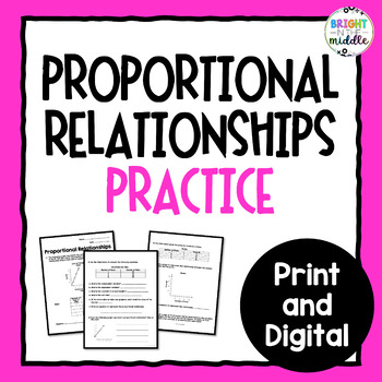 Worksheet on Proportional Relationships: 7.RP.2 - Bright in the Middle