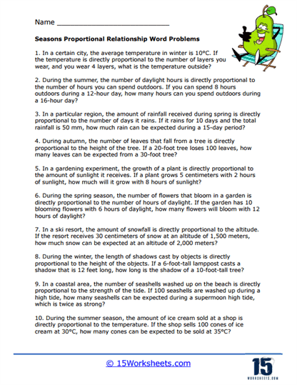 proportional relationships worksheet