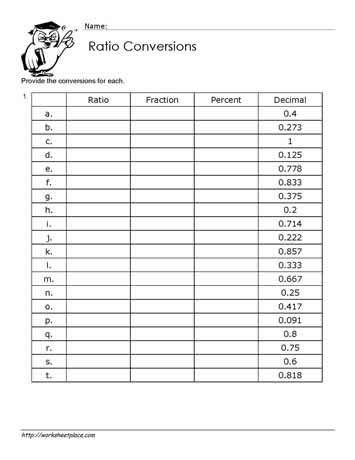 proportions with decimals worksheet