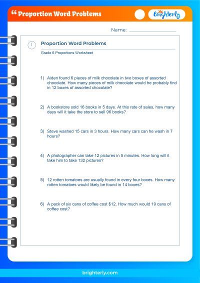 Free Printable Proportion Word Problems Worksheets [PDFs]