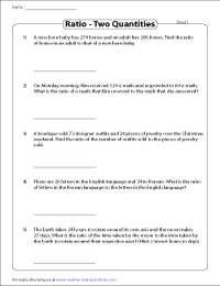 proportions worksheet word problems