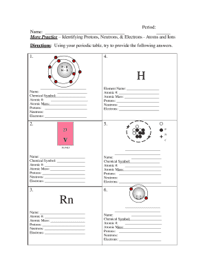 Protons Neutrons And Electrons Practice Worksheet 2 Answer Key ...