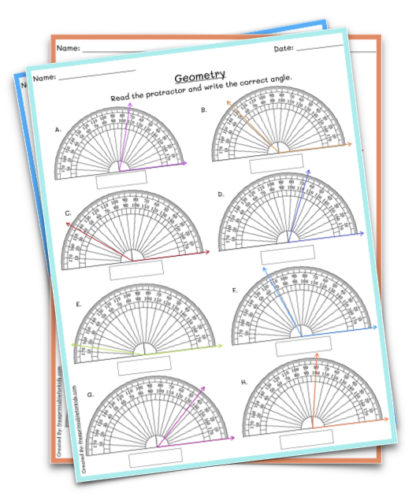 Protractor Reading worksheets for Fourth Grade. Download and practice