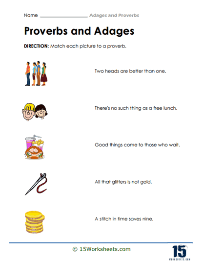 Adages and Proverbs Worksheets - 15 Worksheets Library