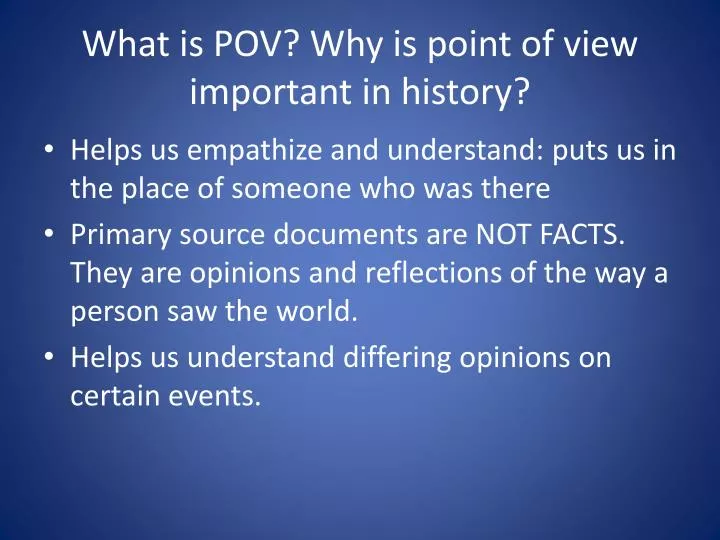 providing a point of view document