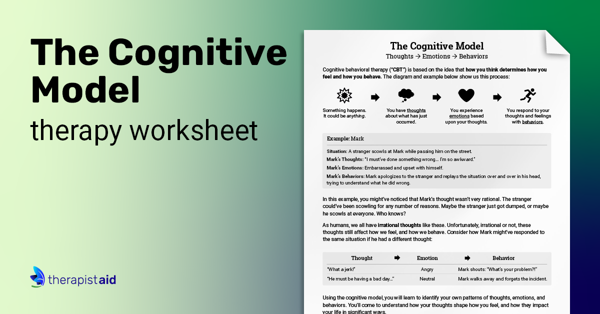 The CBT Model: Psychoeducation | Worksheet | Therapist Aid