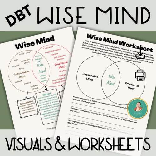 DBT Wise Mind Visual, Psychoeducation, Dialectical Behavior ...