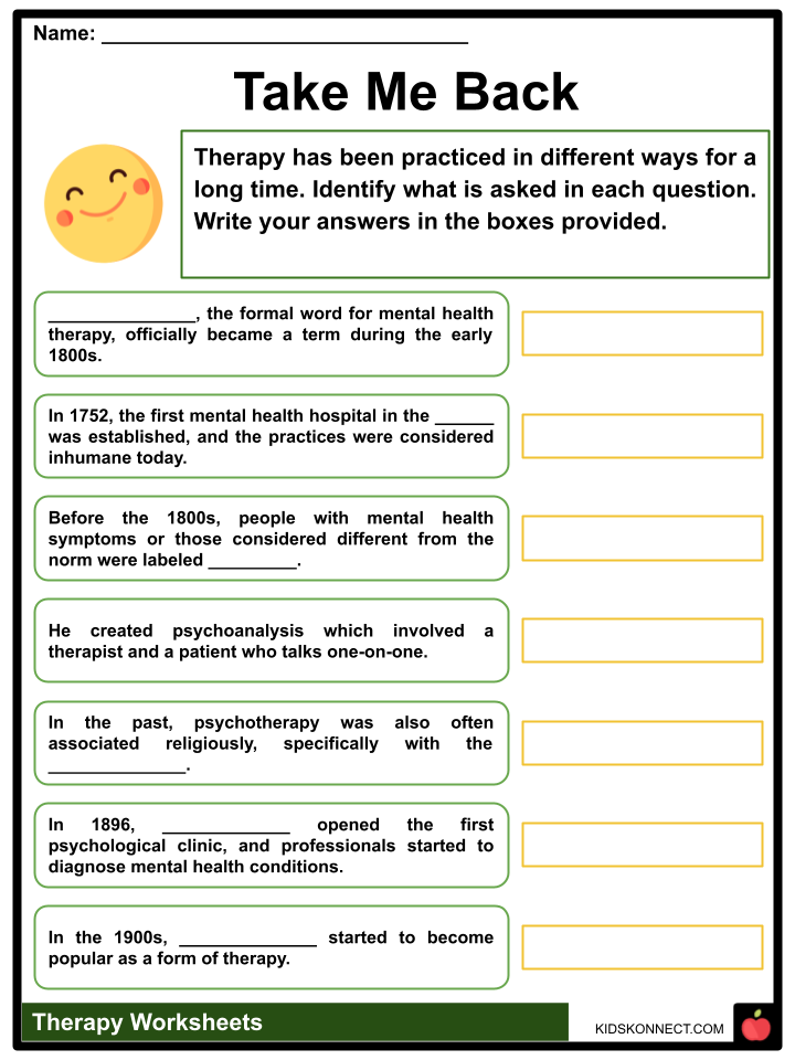 Therapy Worksheets | Types of Therapy, Advantages of Therapy