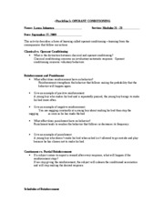 PSYC 101 Worksheet Operant Conditioning 1 .docx - PsychSim 5 ...