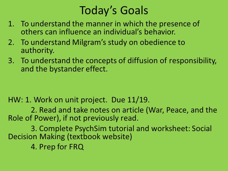 Todays Goals 1.To understand the manner in which the presence of ...