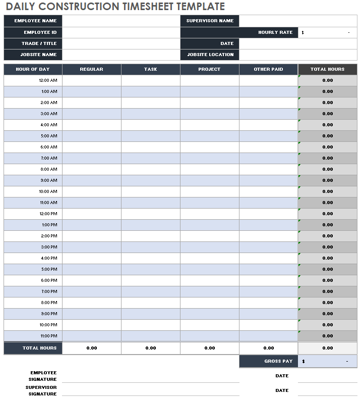 public partnerships printable time sheets