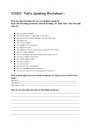 I hate public speaking - ESL worksheet by sylvievidal2002