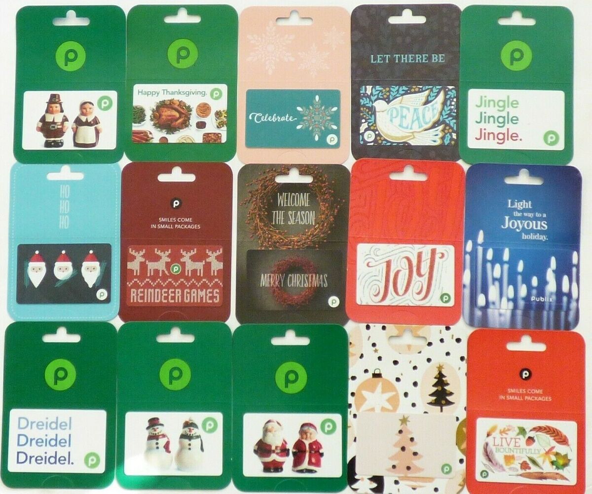 Publix Gift Card LOT of 15 - Christmas, Thanksgiving - Food ...