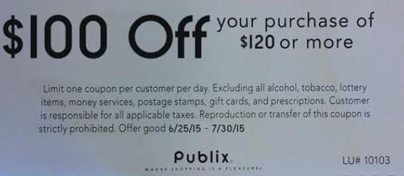Free Publix $100 Coupons Scam | Snopes.com