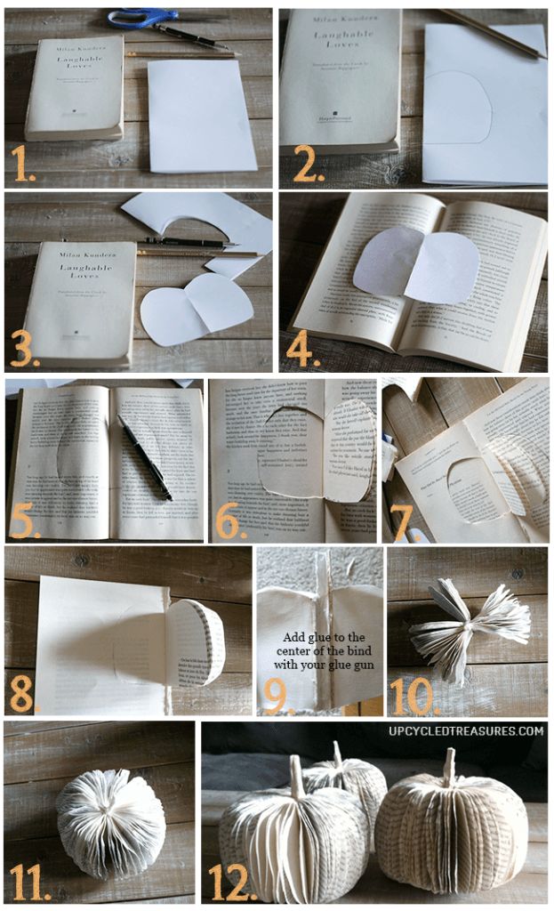 DIY Paper Book Pumpkins - Upcycled Treasures