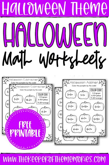Free Printable Pumpkin Math Worksheets - The Keeper of the Memories