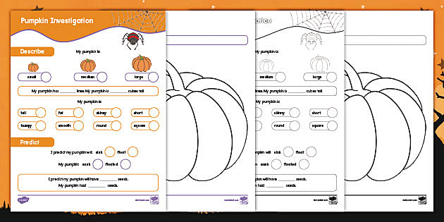 pumpkin science worksheet