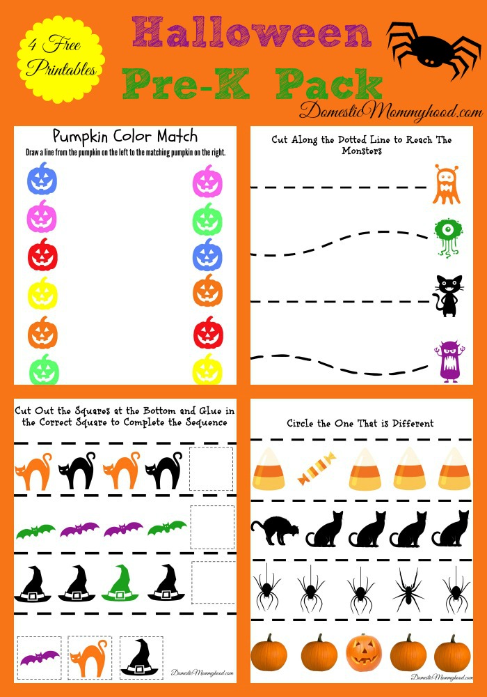 Free Pre-K Halloween Pack Printable - Domestic Mommyhood