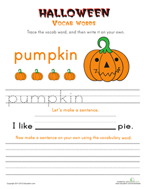 pumpkin worksheet kindergarten