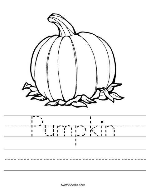 Pumpkin Worksheet - Twisty Noodle