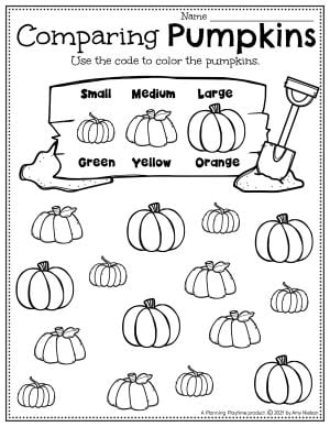 Pumpkin Worksheets Preschool - Planning Playtime