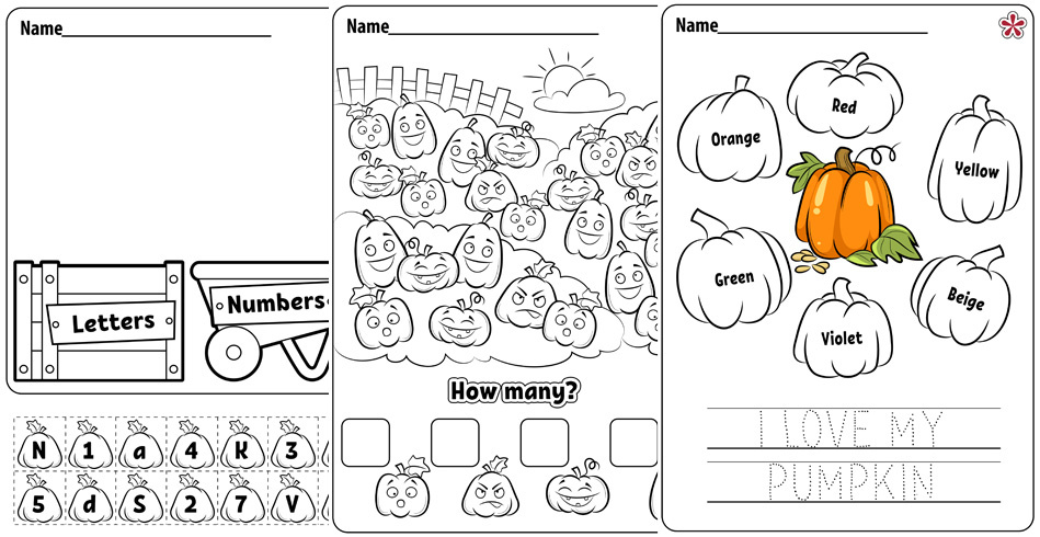 Free Pumpkin Worksheets. TeachersMag.com