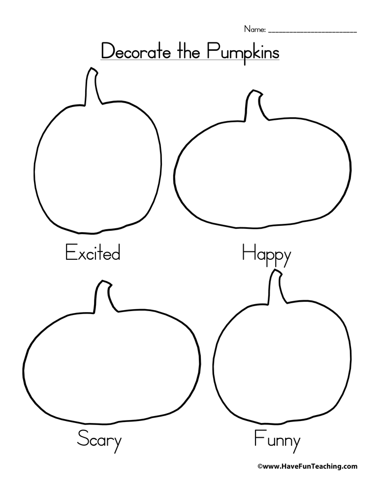 Decorate the Pumpkins Worksheet  