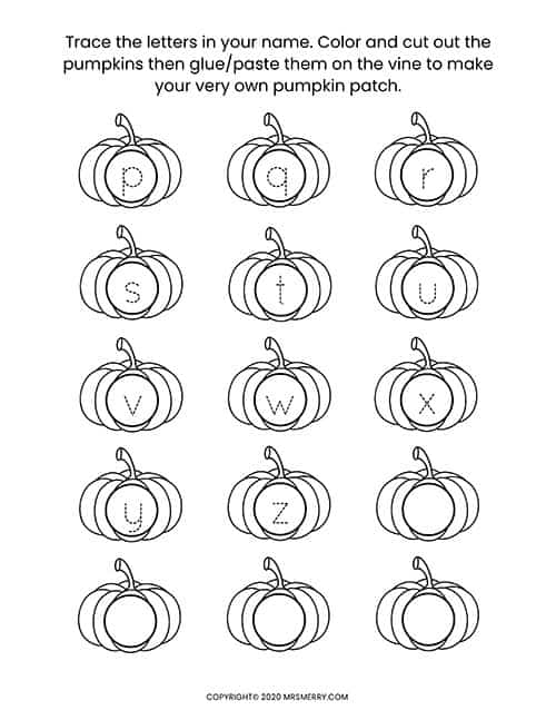 pumpkins worksheet for kindergarten