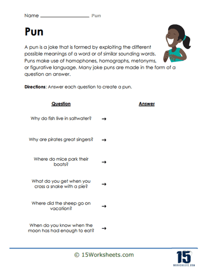 Puns Worksheets - 15 Worksheets Library
