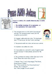pun worksheet to print