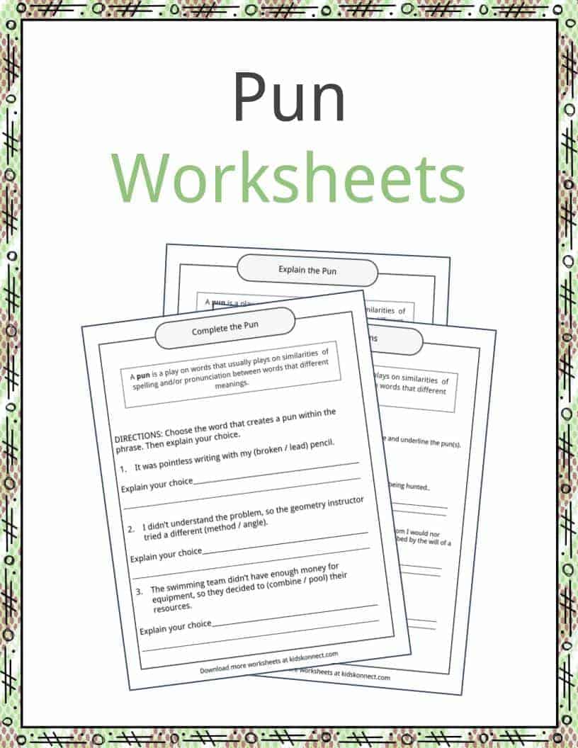 Pun Examples, Definition and Worksheets | KidsKonnect