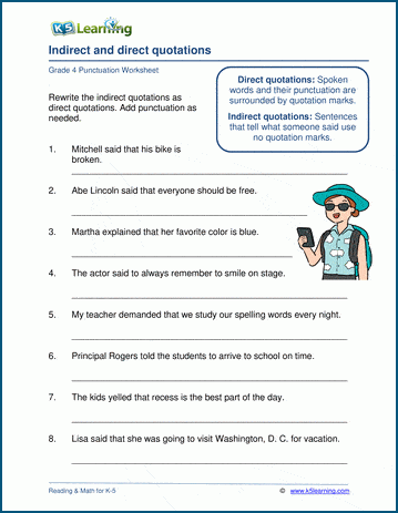 Grade 4 Punctuation Worksheets | Worsheets library