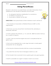 Punctuation Worksheets