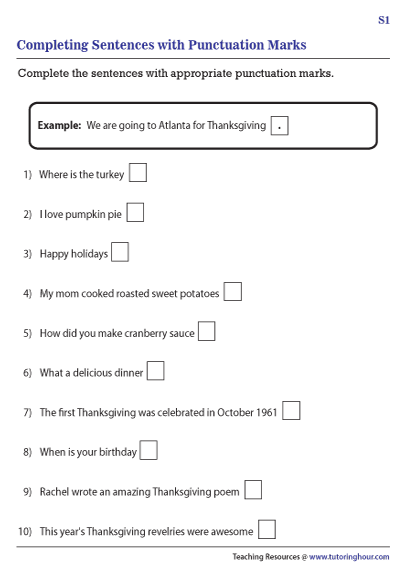 punctuation worksheet 8th grade