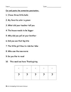 punctuation worksheet elementary