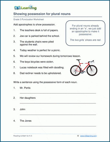 Grade 3 Punctuation Worksheets | Worsheets library