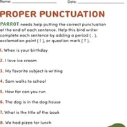 punctuation worksheet for middle school