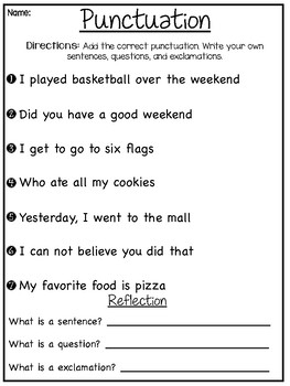 Punctuation Worksheets - Differentiated