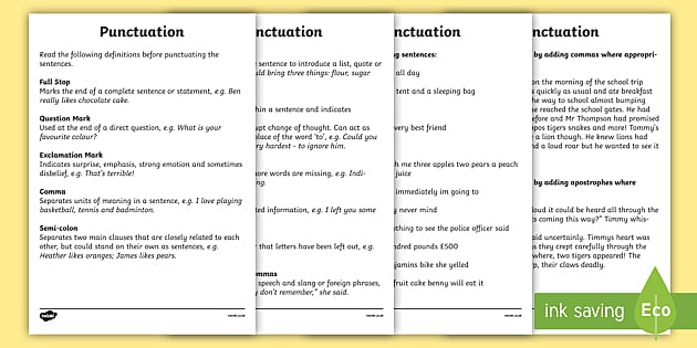 SPaG Punctuation and Grammar Worksheets (Teacher-Made)