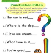 Printable Kindergarten Punctuation Worksheets 