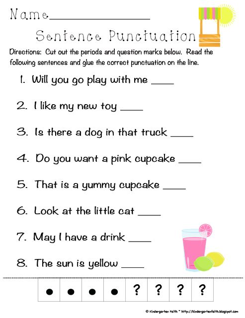 punctuation worksheet test