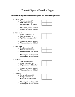 Punnett Square Practice Pages - Fill Online, Printable, Fillable ...