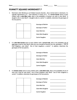 Punnett Square Worksheet Pdf 2020-2024 - Fill and Sign Printable ...