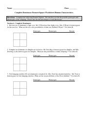 punnett square worksheet human characteristics answers