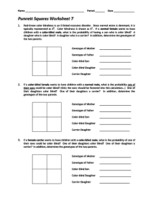 punnett square worksheet with answers
