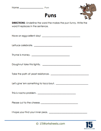 Puns Worksheets - 15 Worksheets Library
