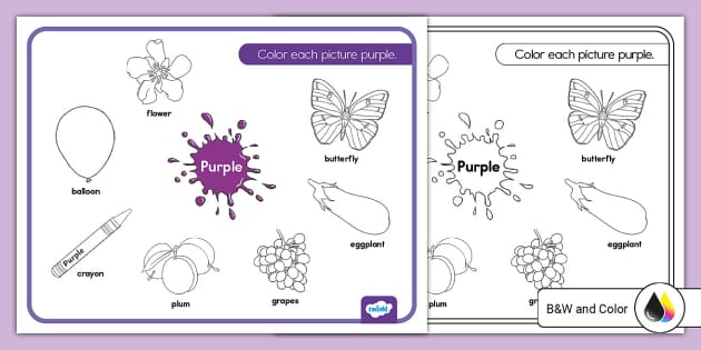 Things That Are Purple Coloring Sheet (Lehrer gemacht)