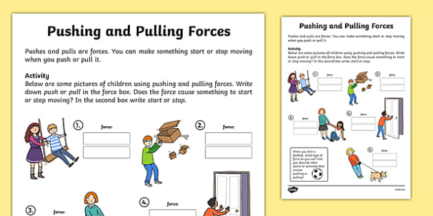 push pull worksheet