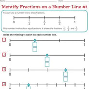 put fractions on a number line worksheet